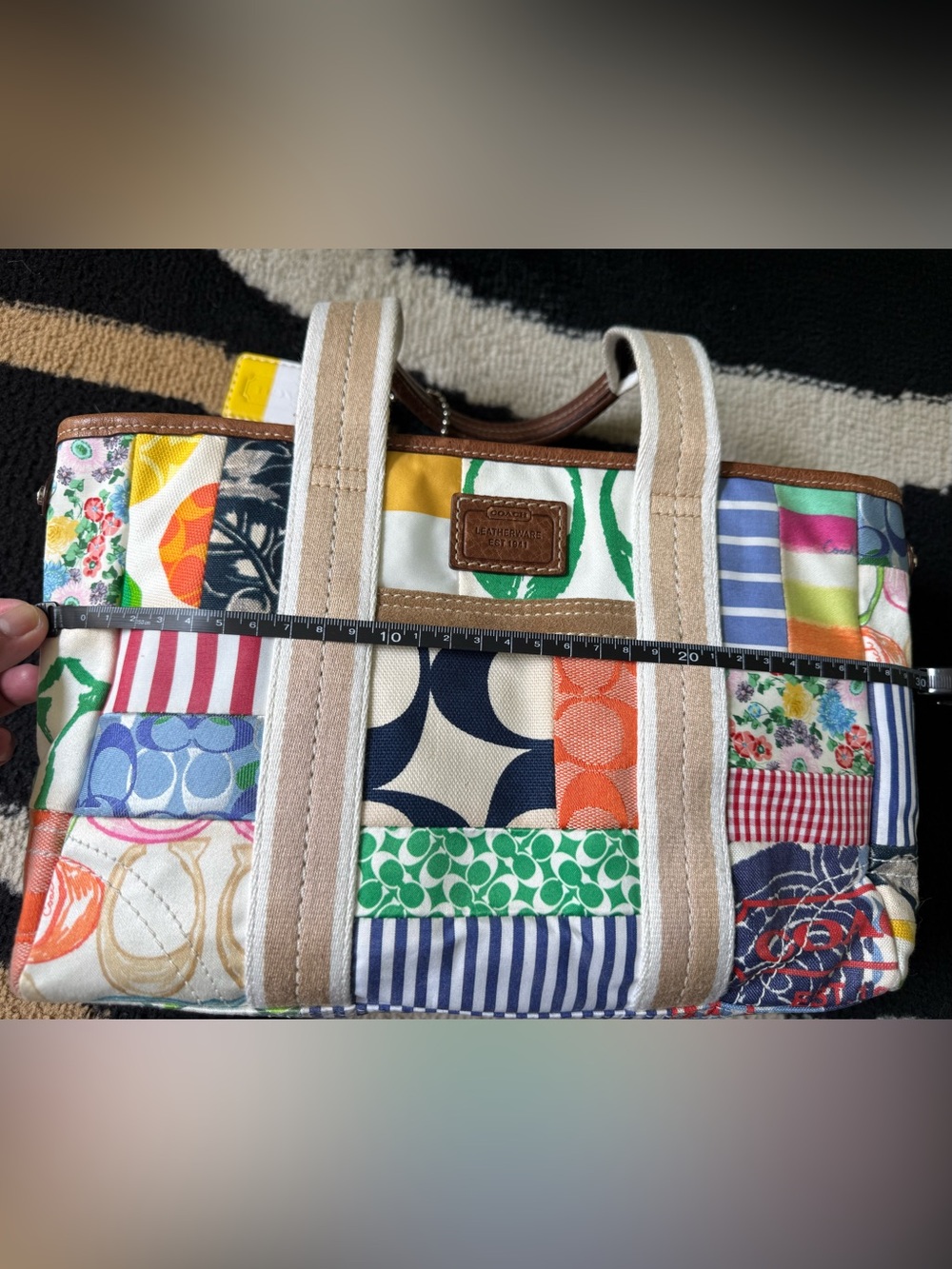 Coach Hampton Weekend Patchwork Tote Bag - Picture 9 of 12